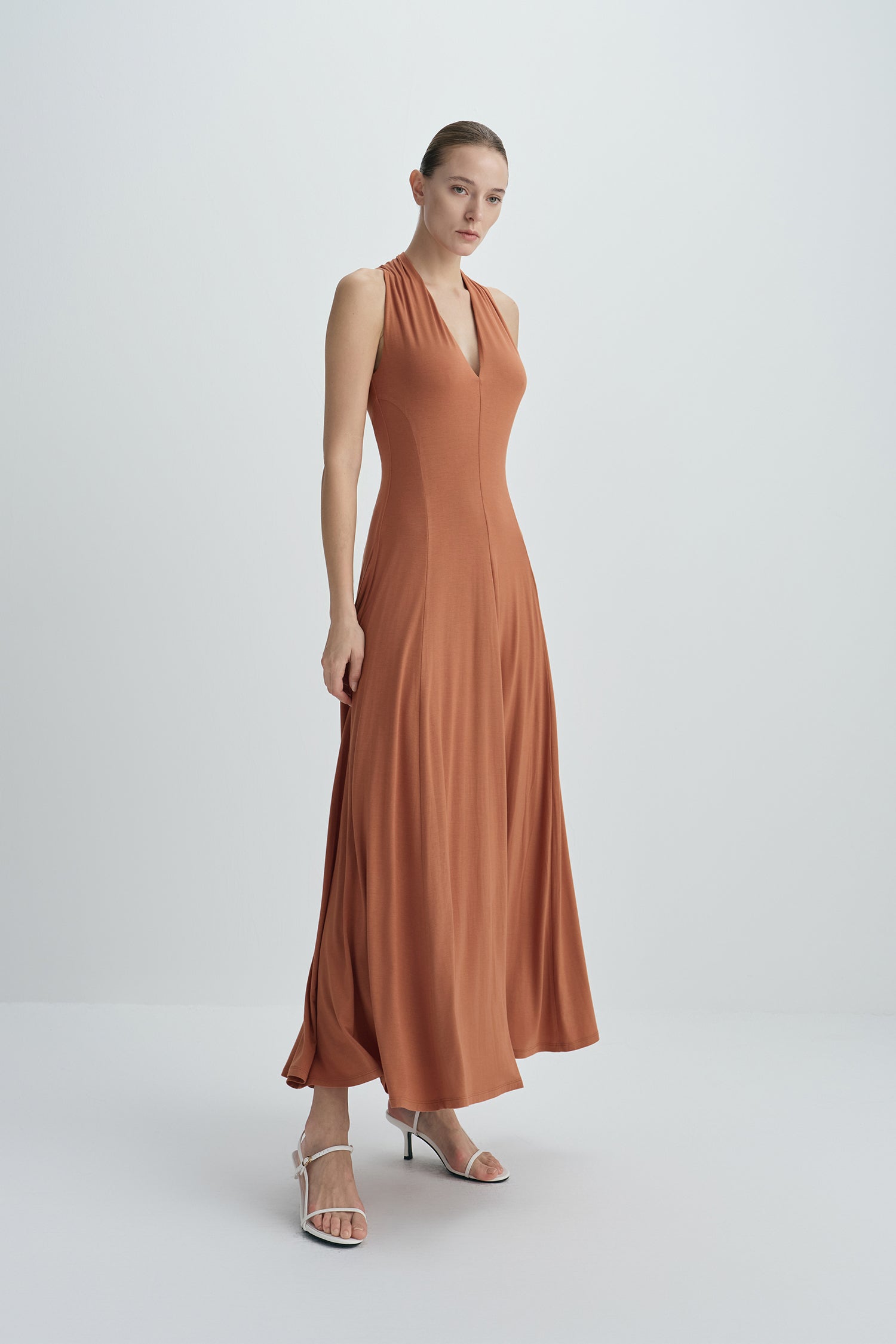Ventura Draped V-Neck Maxi Dress