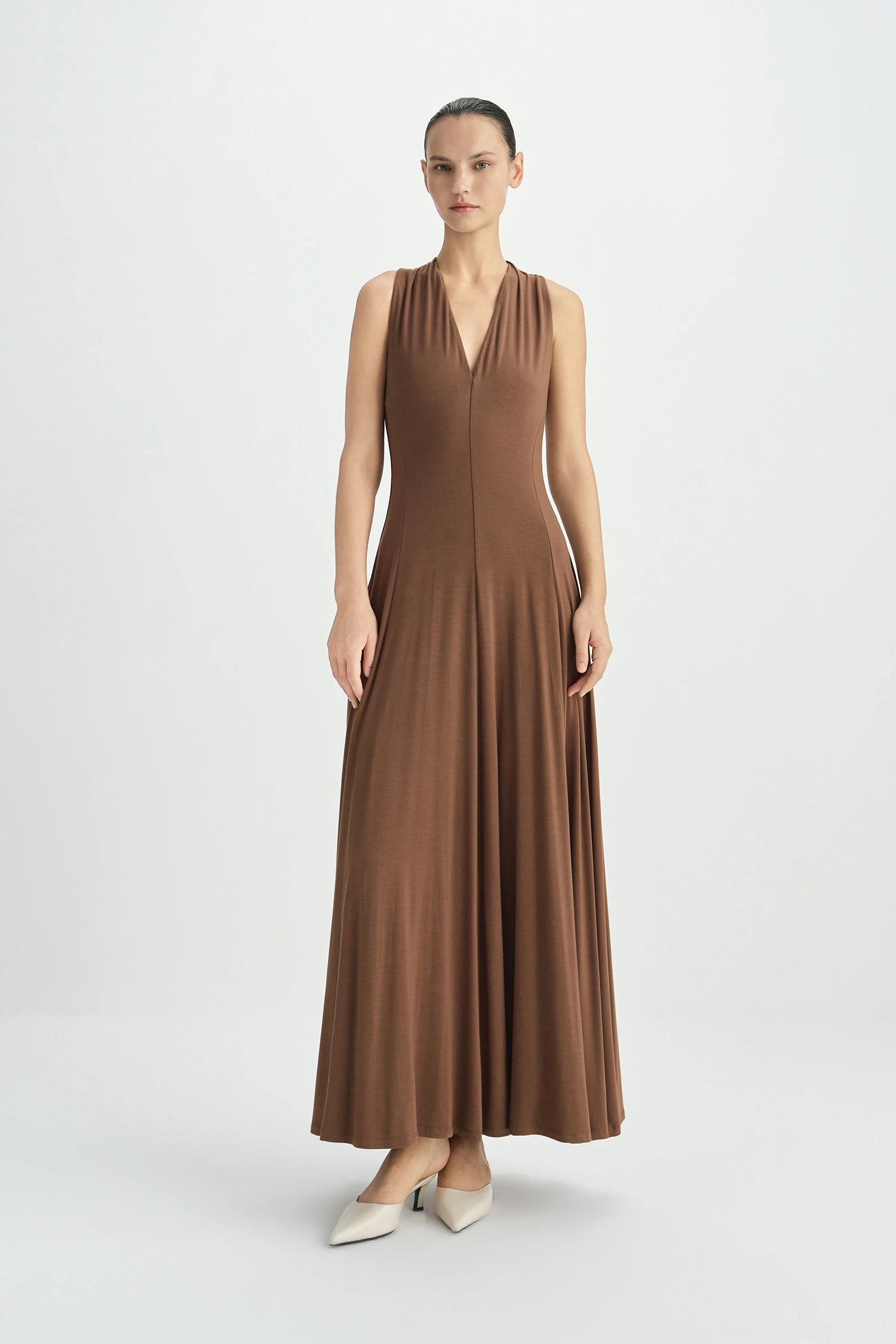 Ventura Draped V-Neck Maxi Dress