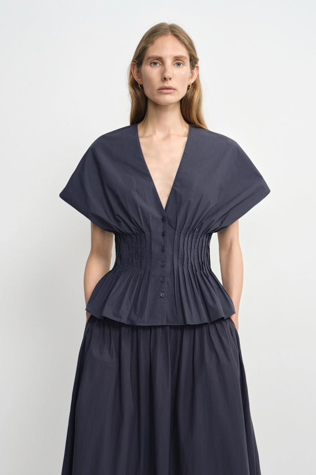 Piquenique Pintuck V-Neck Shirt