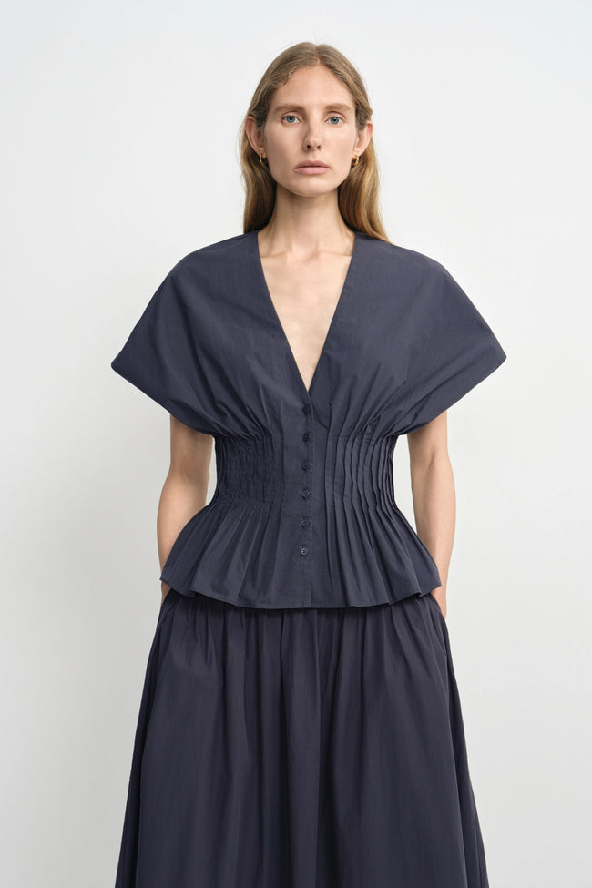 Piquenique Pintuck V-Neck Shirt
