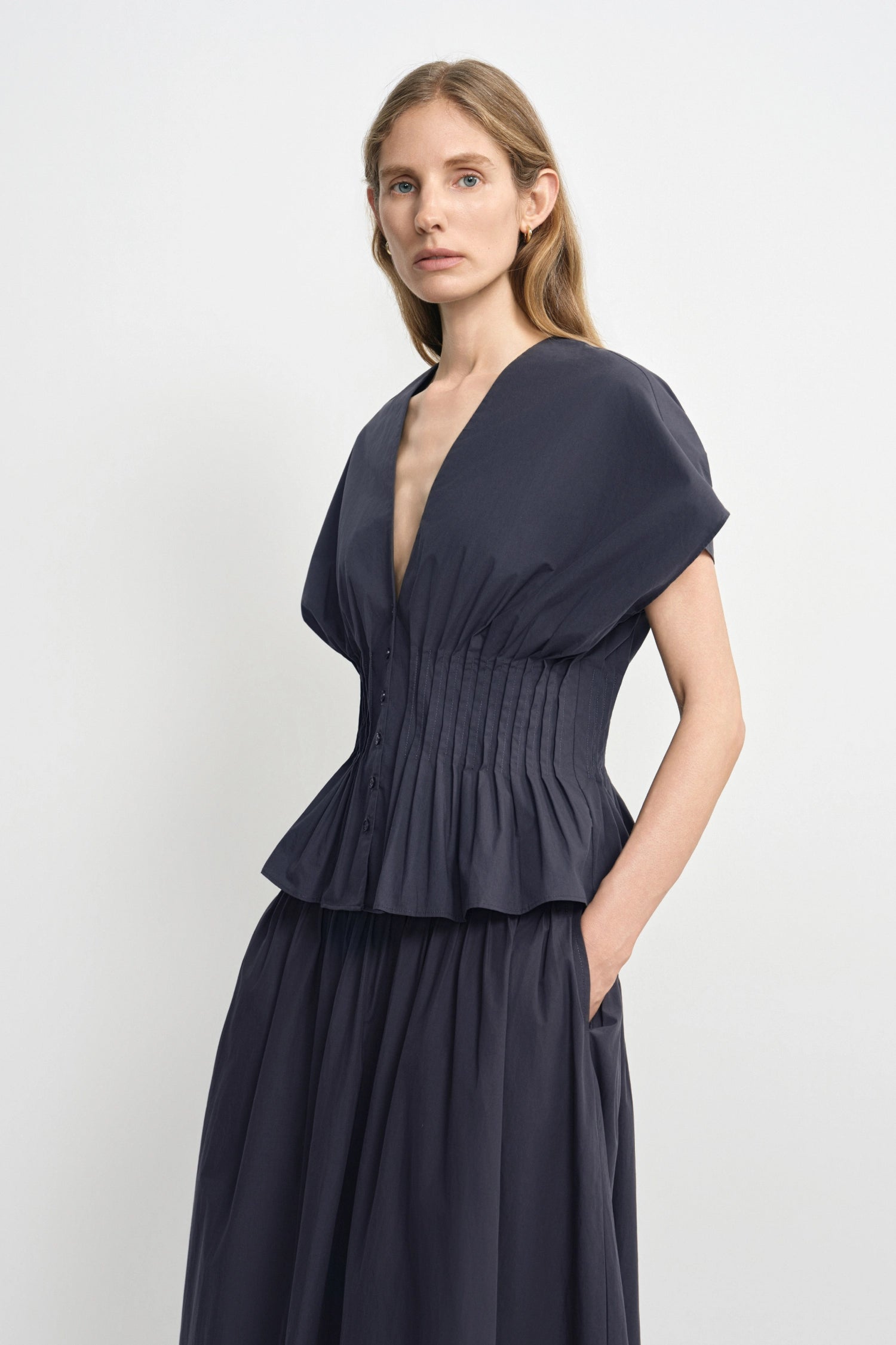 Piquenique Pintuck V-Neck Shirt