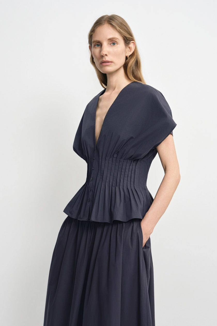 Piquenique Pintuck V-Neck Shirt