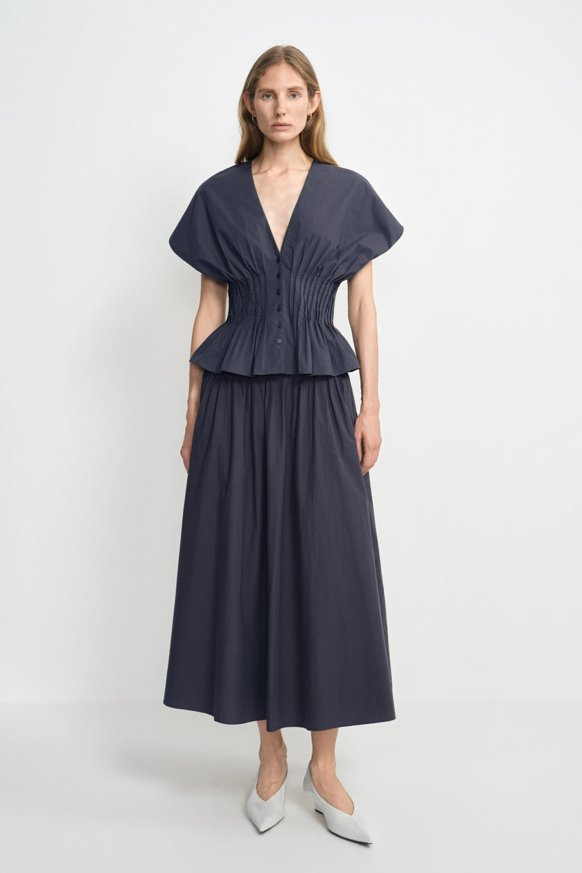 Piquenique Pintuck V-Neck Shirt