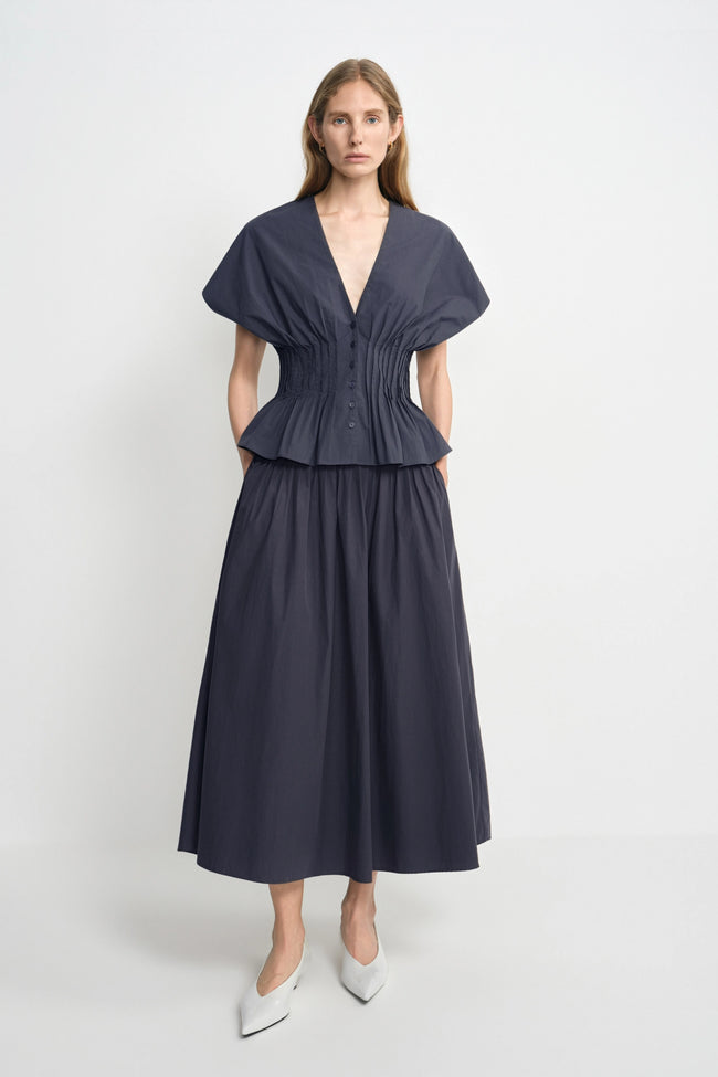 Piquenique Pintuck V-Neck Shirt