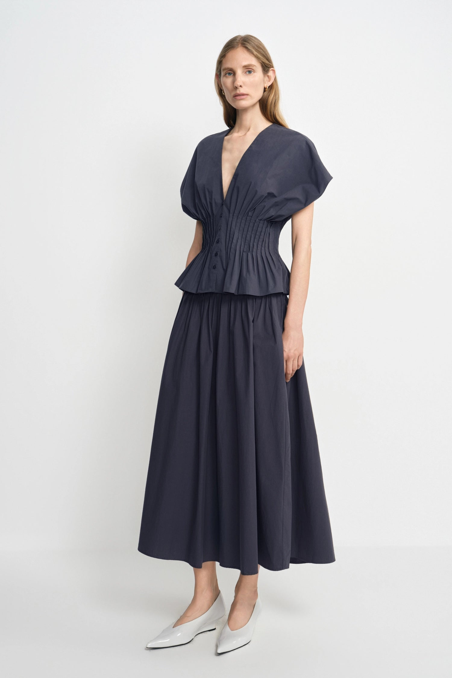 Piquenique Pintuck V-Neck Shirt