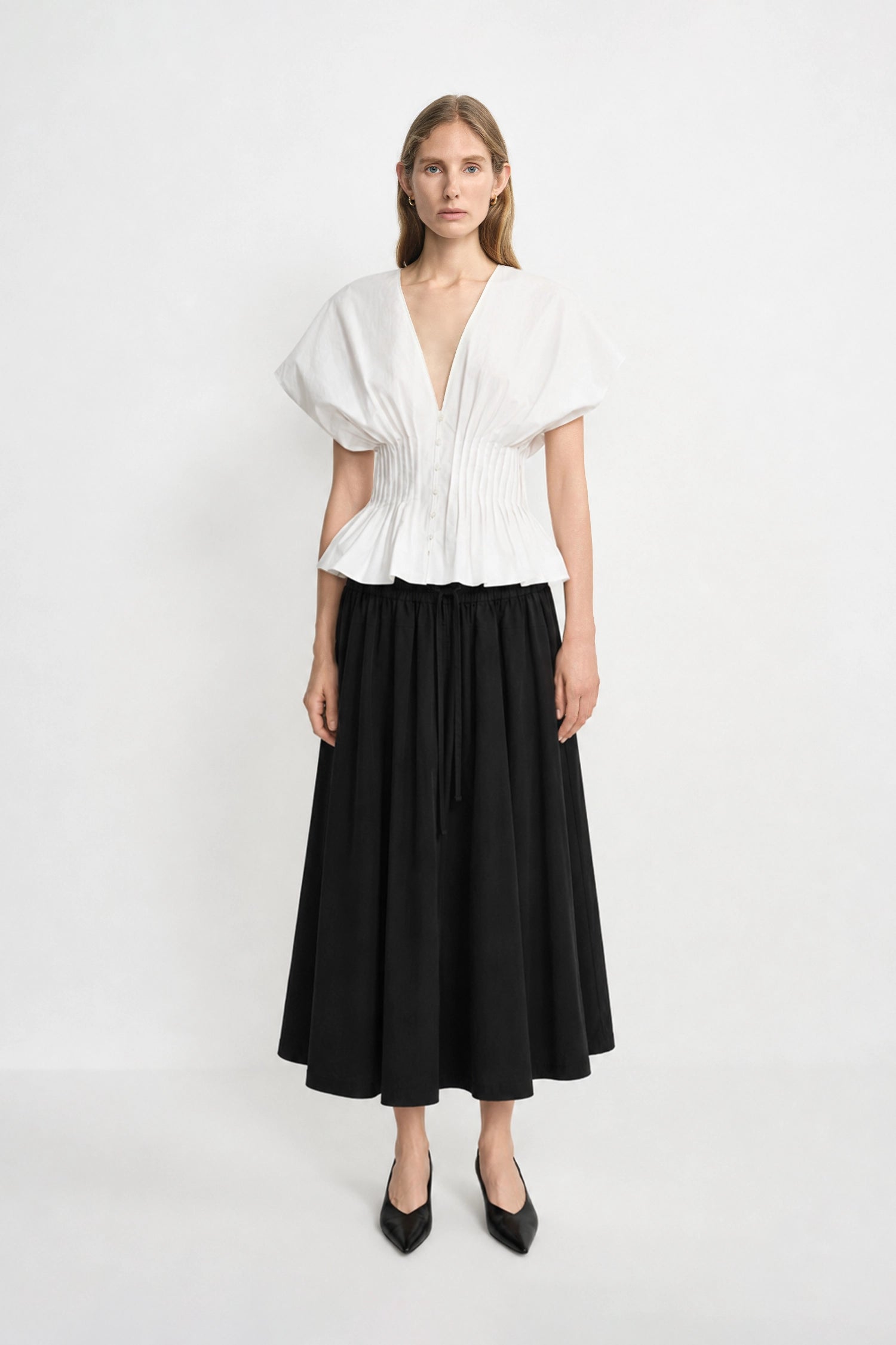 Piquenique Pintuck V-Neck Shirt