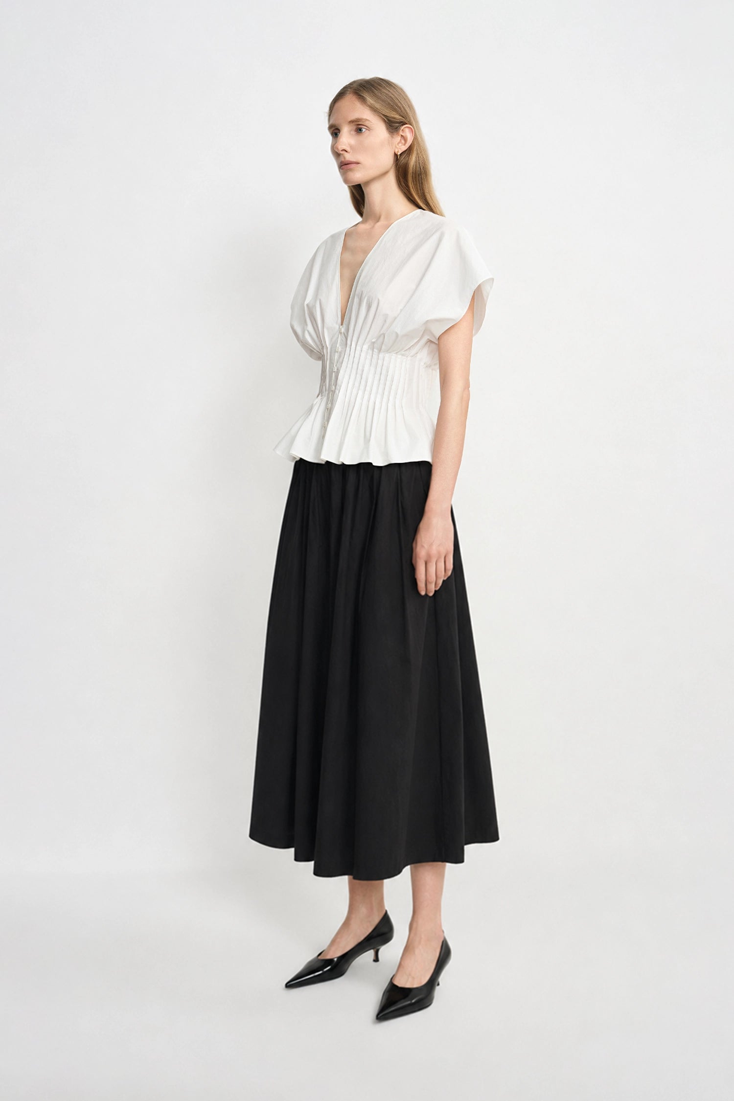 Piquenique Pintuck V-Neck Shirt