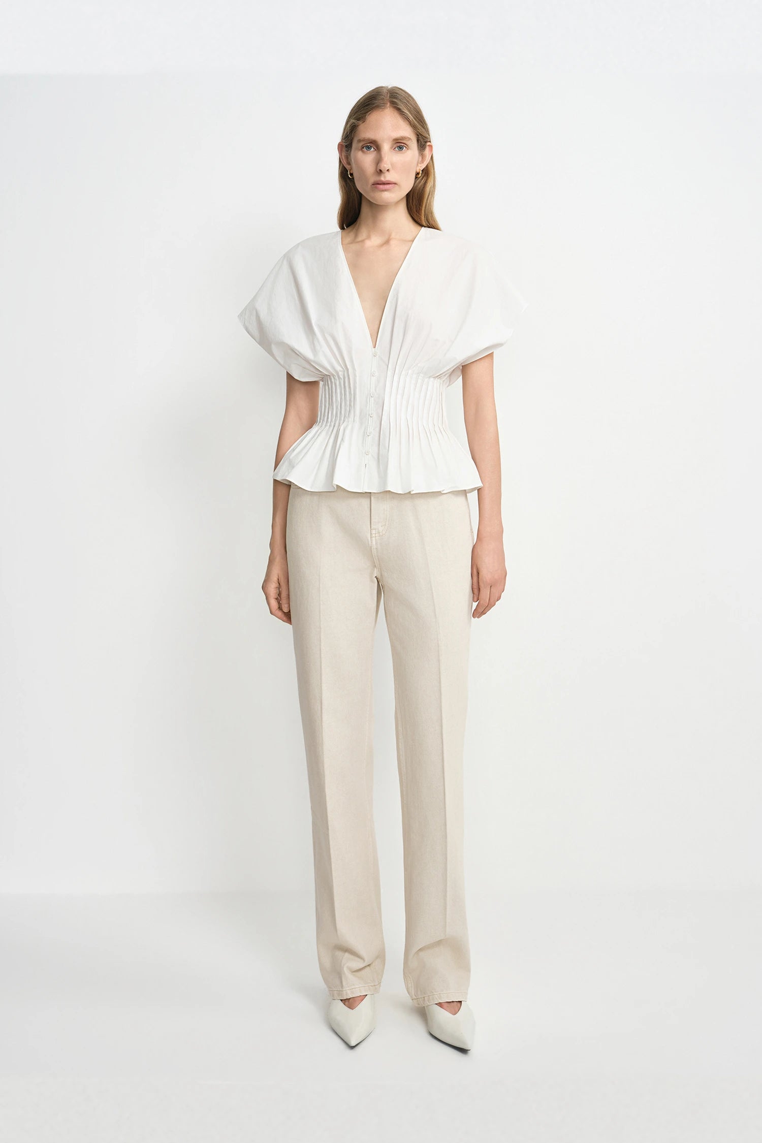 Piquenique Pintuck V-Neck Shirt
