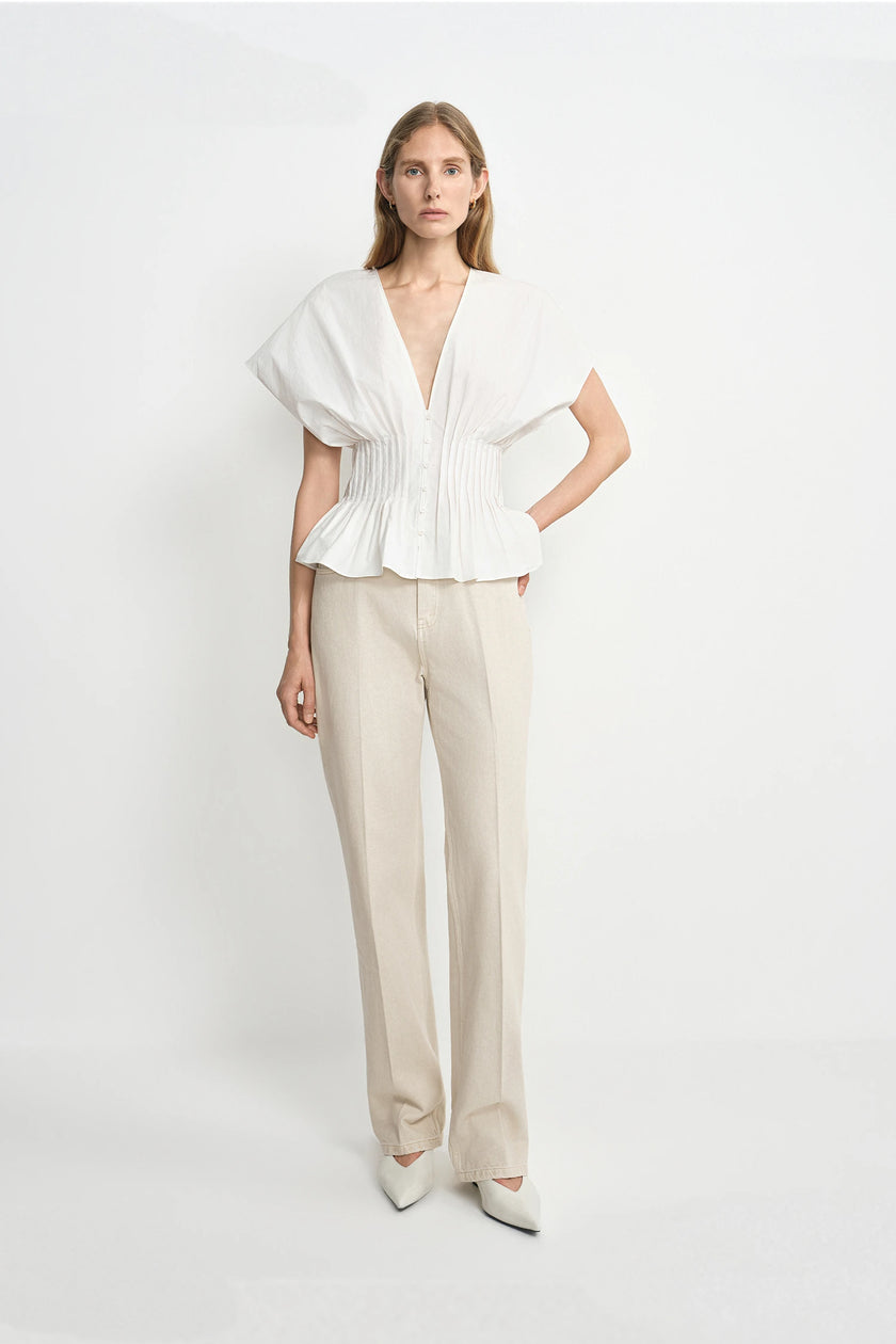 Piquenique Pintuck V-Neck Shirt