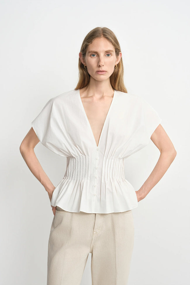 Piquenique Pintuck V-Neck Shirt