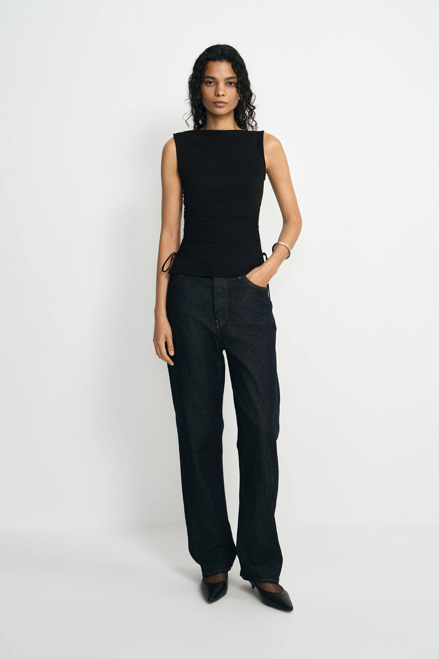 Aurelia Boatneck Drawstring Top