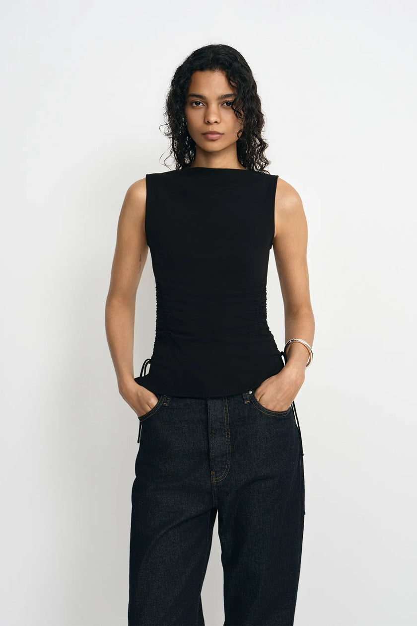 Aurelia Boatneck Drawstring Top