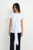 Ciela Draped Tie-Waist Knit Top