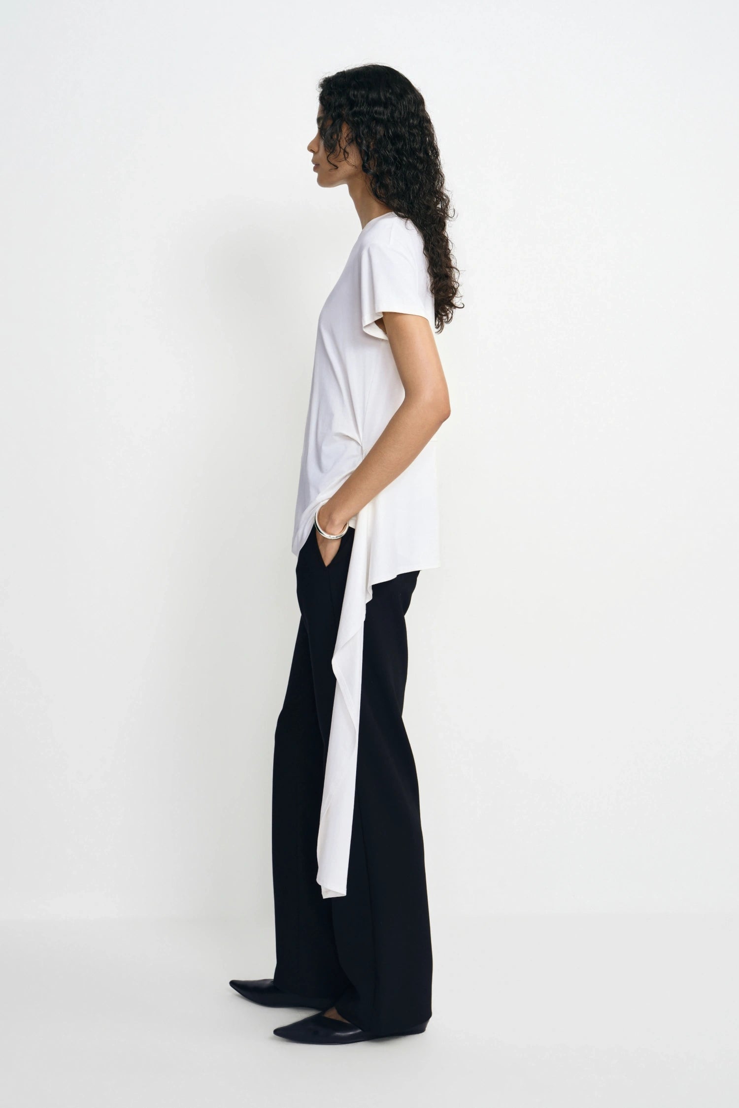 Ciela Draped Tie-Waist Knit Top