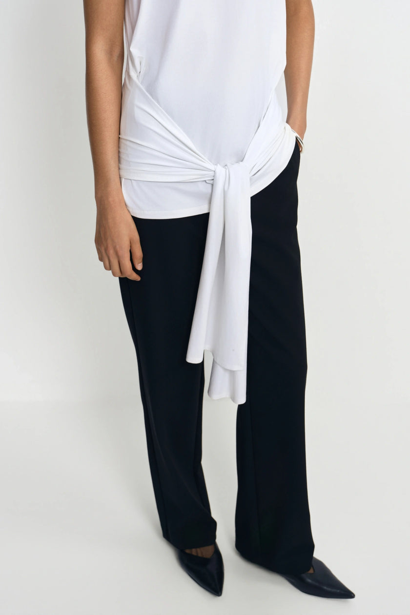 Ciela Draped Tie-Waist Knit Top