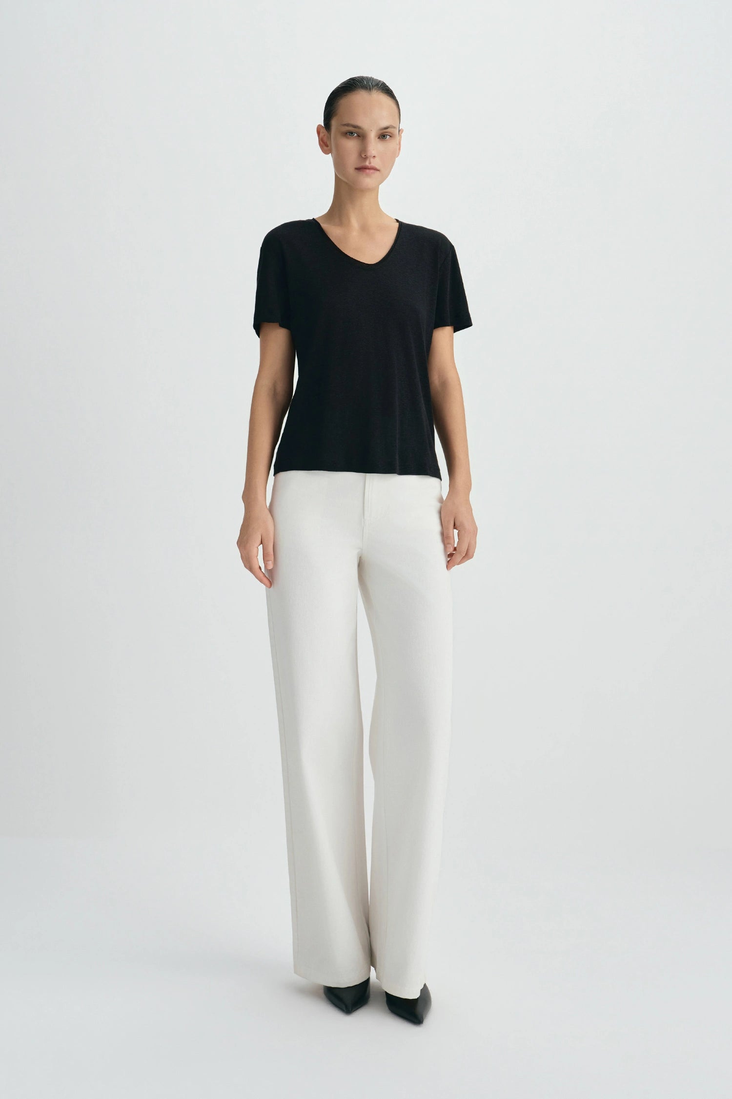 Caléa Scoop Neck Top-Black