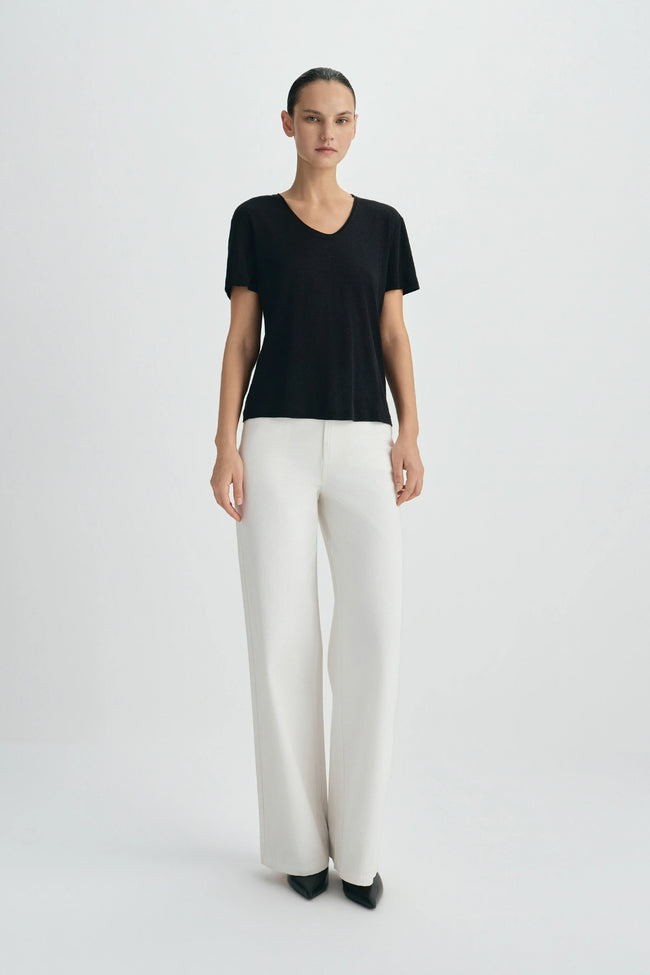 Caléa Scoop Neck Top-Black