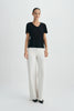 Caléa Scoop Neck Top-Black