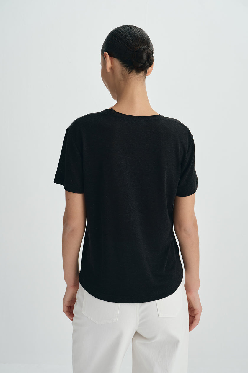 Caléa Scoop Neck Top-Black