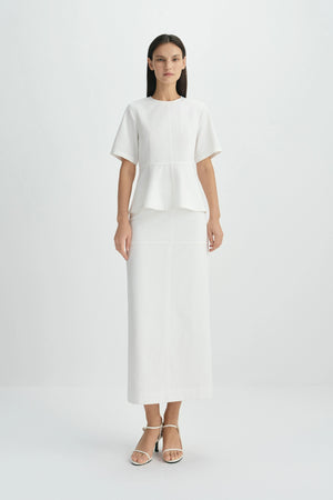 Soletta Peplum Top-Cloud
