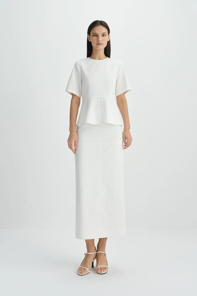 Soletta Peplum Top-Cloud