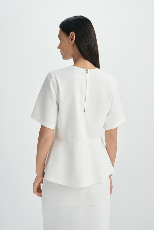 Soletta Peplum Top-Cloud