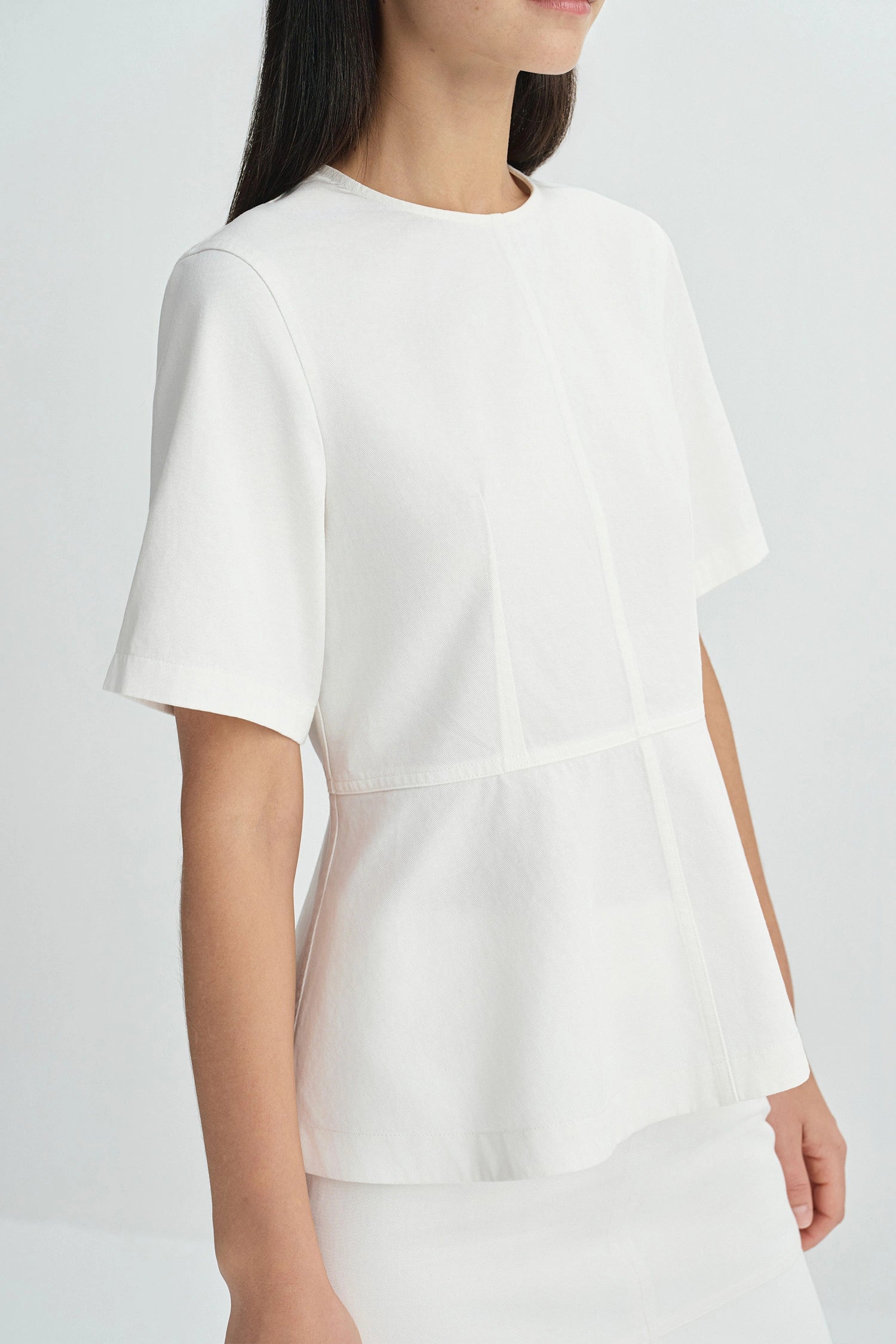 Soletta Peplum Top-Cloud