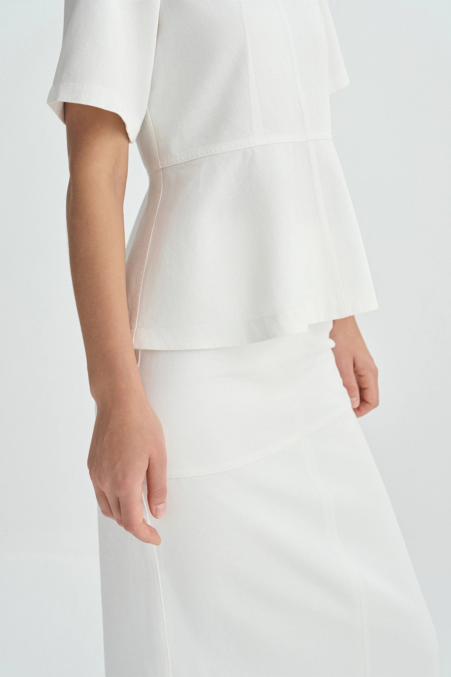 Soletta Peplum Top-Cloud