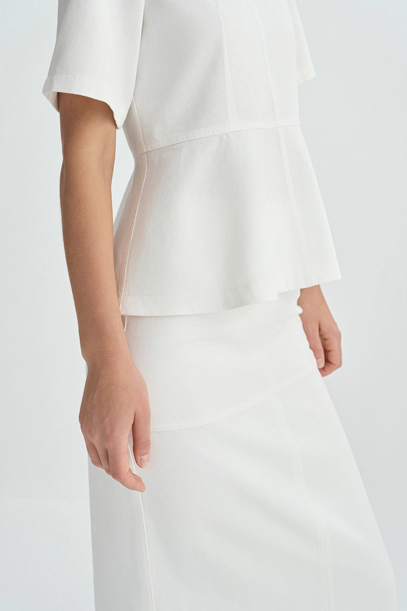 Soletta Peplum Top-Cloud