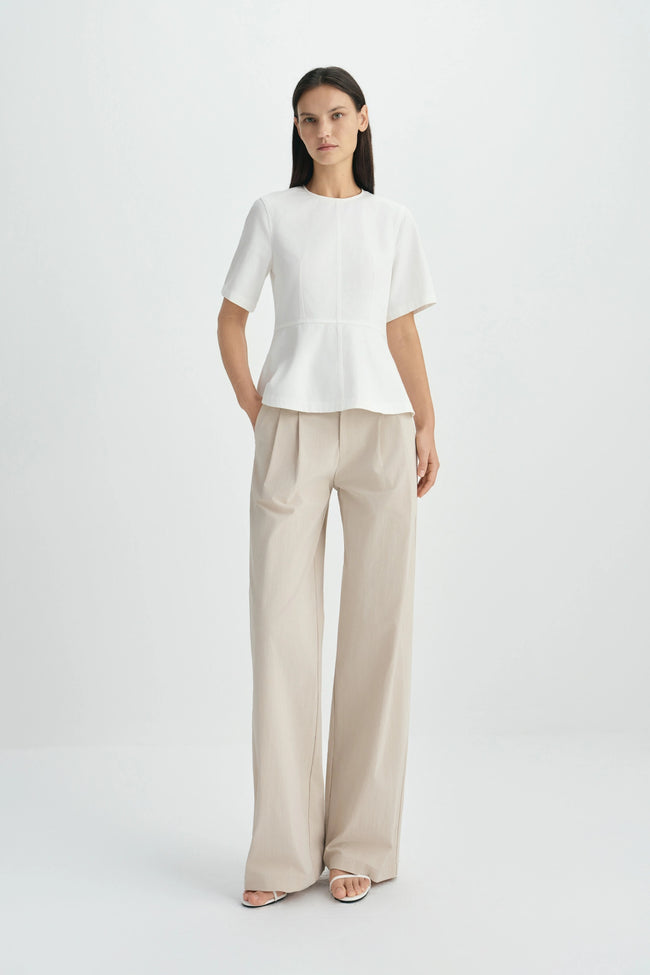 Soletta Peplum Top-Cloud