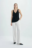 Isla V-neck Cami Top-Black