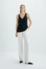 Isla V-neck Cami Top-Black