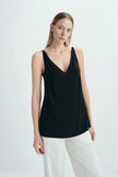 Isla V-neck Cami Top-Black