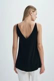 Isla V-neck Cami Top-Black