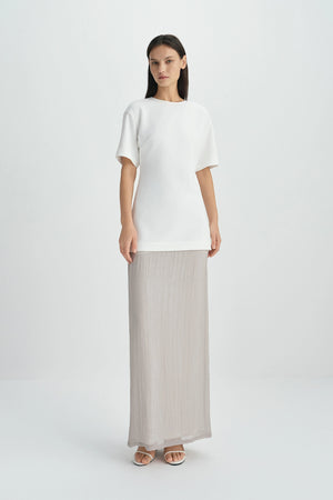 Orla Short Sleeve Crewneck Top-Cloud