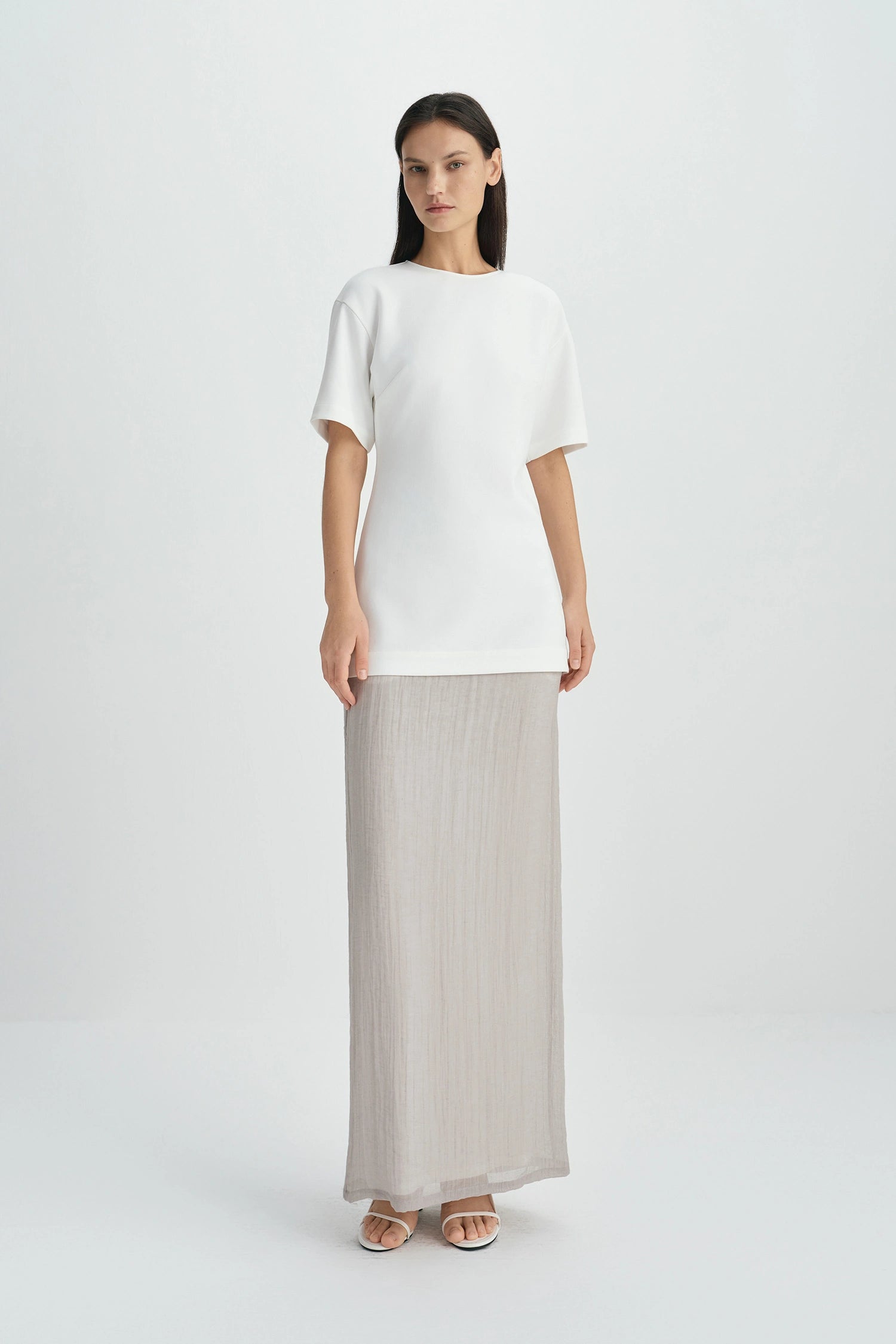Orla Short Sleeve Crewneck Top-Cloud