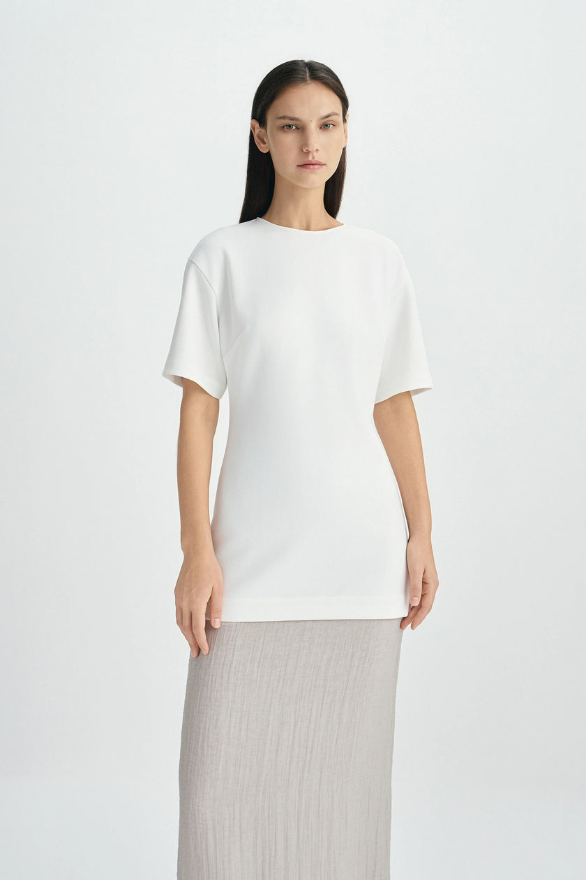 Orla Short Sleeve Crewneck Top-Cloud