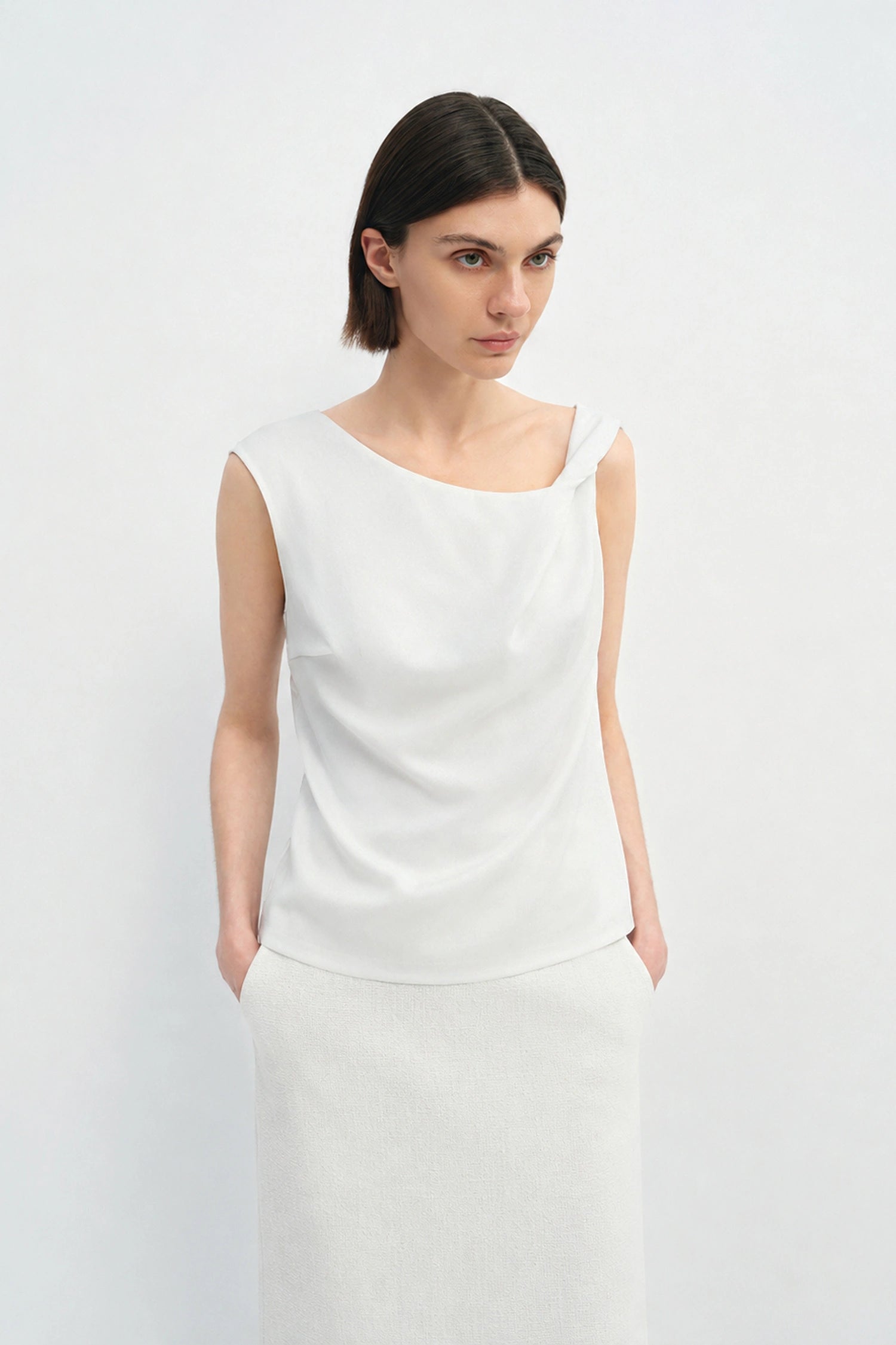 Marea Twist Strap Top Cloud