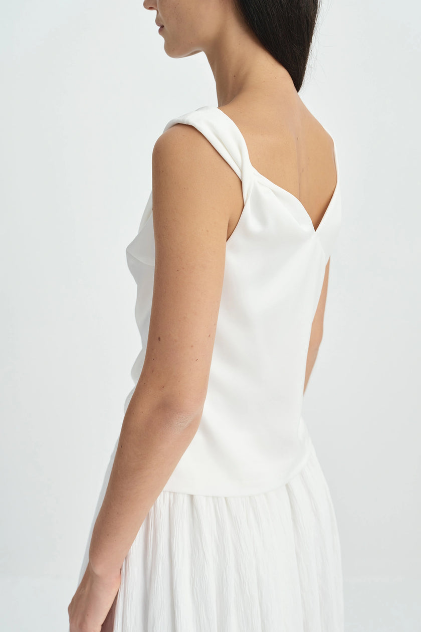 Marea Twist Strap Top-Cloud