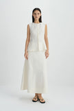 Luma Double Placket Top Egret