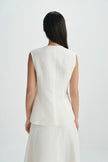 Luma Double Placket Top Egret
