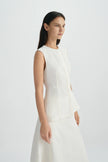 Luma Double Placket Top Egret