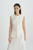 Luma Double Placket Top Egret
