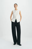 Luma Double Placket Top Egret