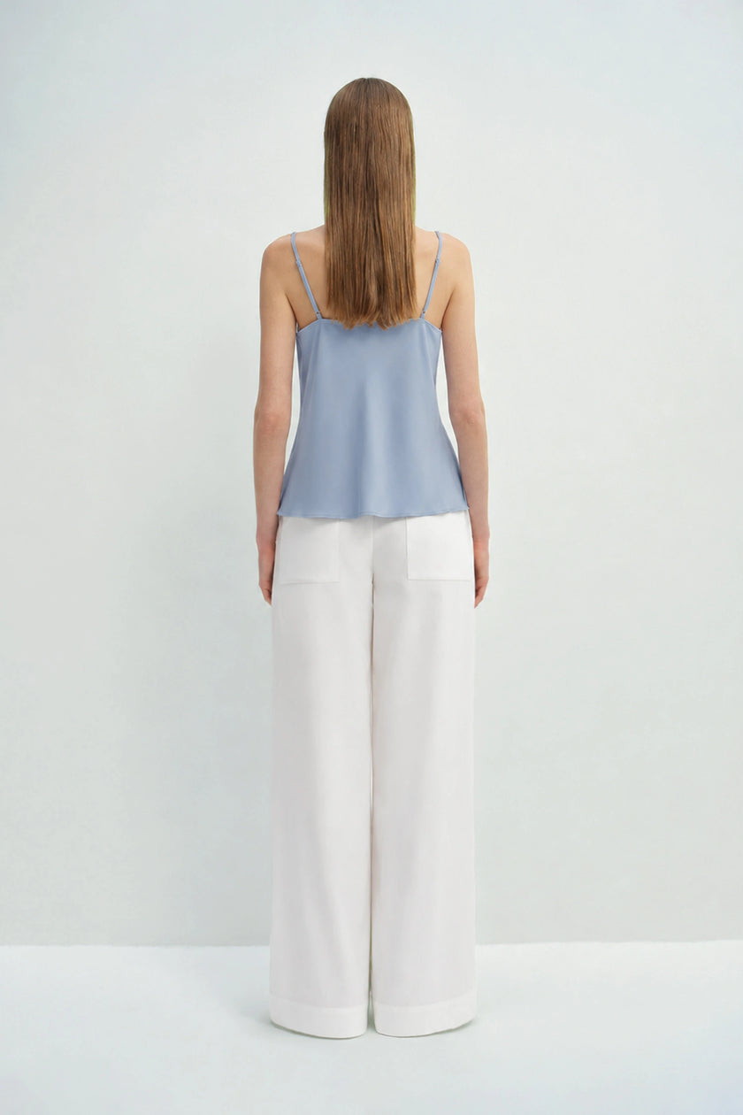 Aela Drape Neck Cami Top Chambray