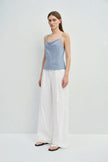 Aela Drape Neck Cami Top Chambray