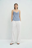 Aela Drape Neck Cami Top Chambray