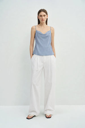 Aela Drape Neck Cami Top Chambray