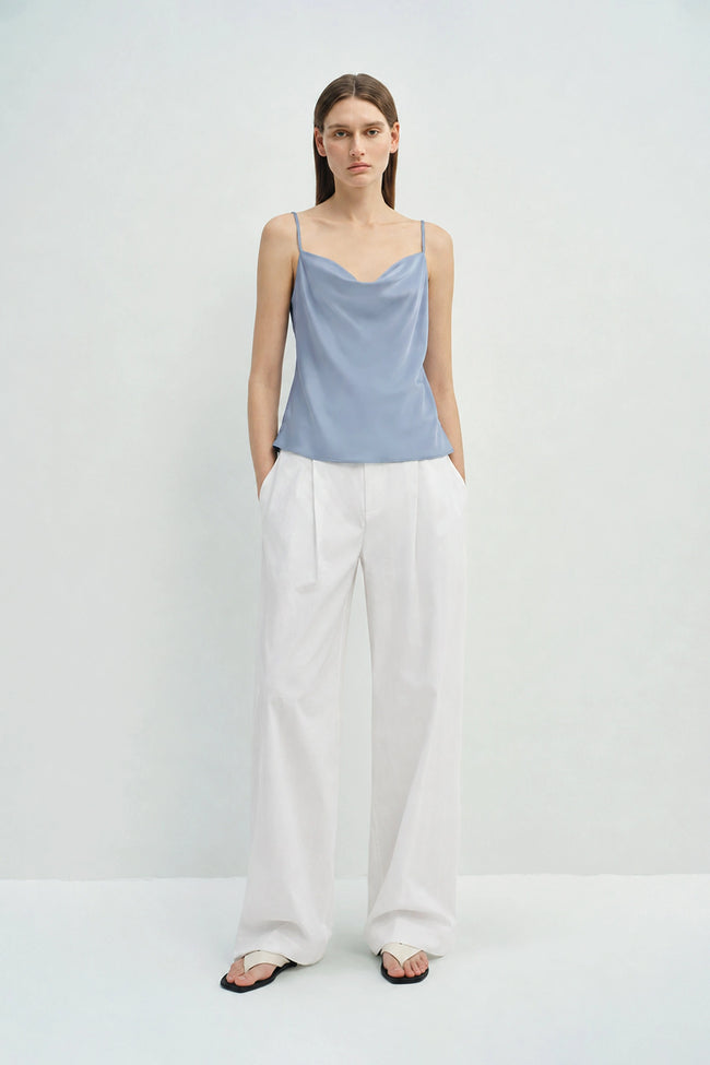 Aela Drape Neck Cami Top Chambray