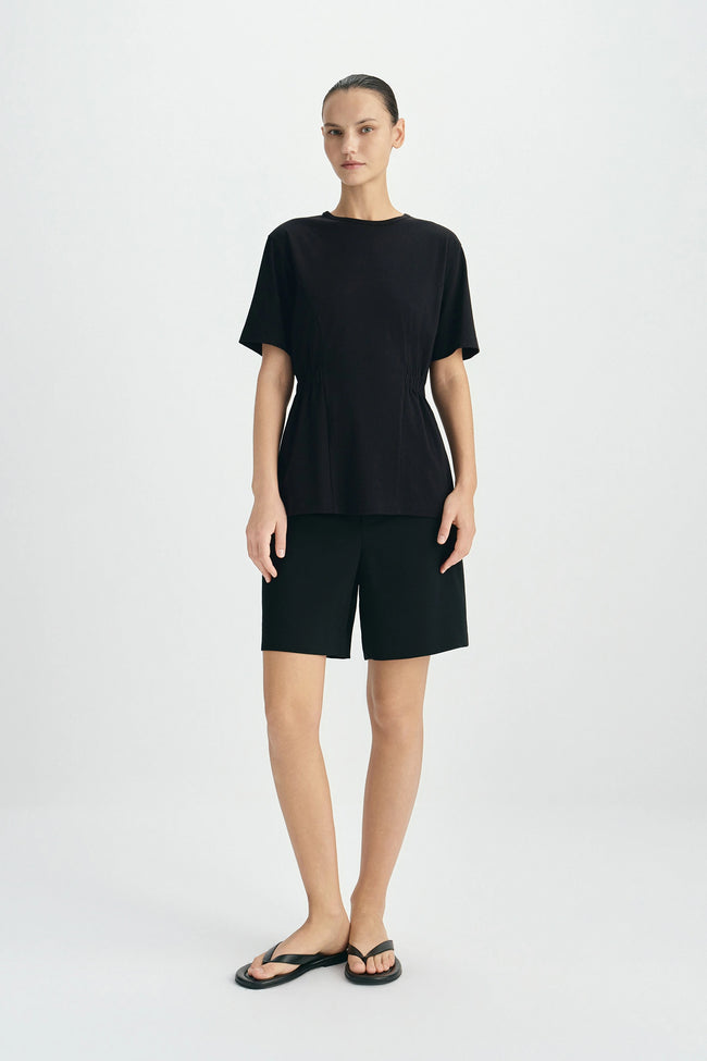 Aveline Cinched Waist Top Black